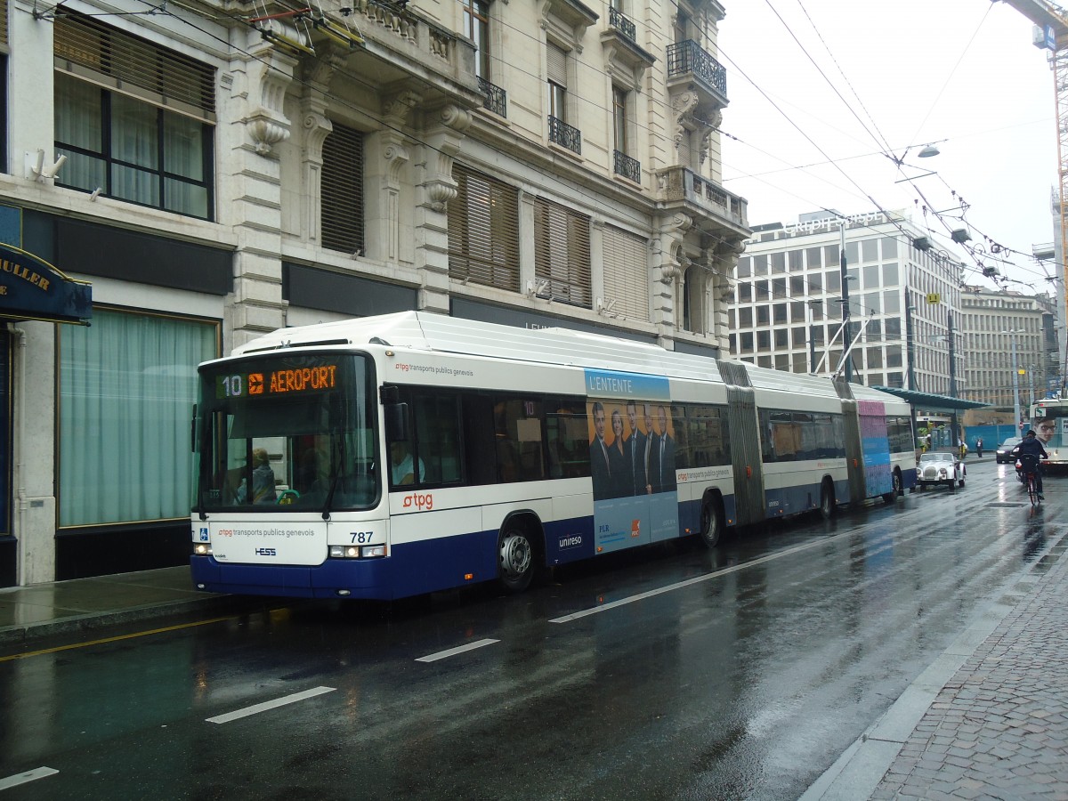 (147'141) - TPG Genve - Nr. 787 - Hess/Hess Doppelgelenktrolleybus am 16. September 2013 in Genve, Bel-Air