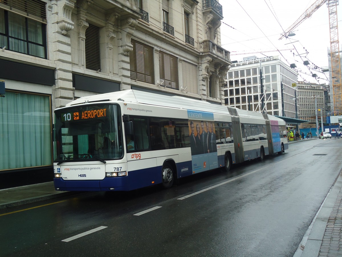 (147'190) - TPG Genve - Nr. 787 - Hess/Hess Doppelgelenktrolleybus am 16. September 2013 in Genve, Bel-Air