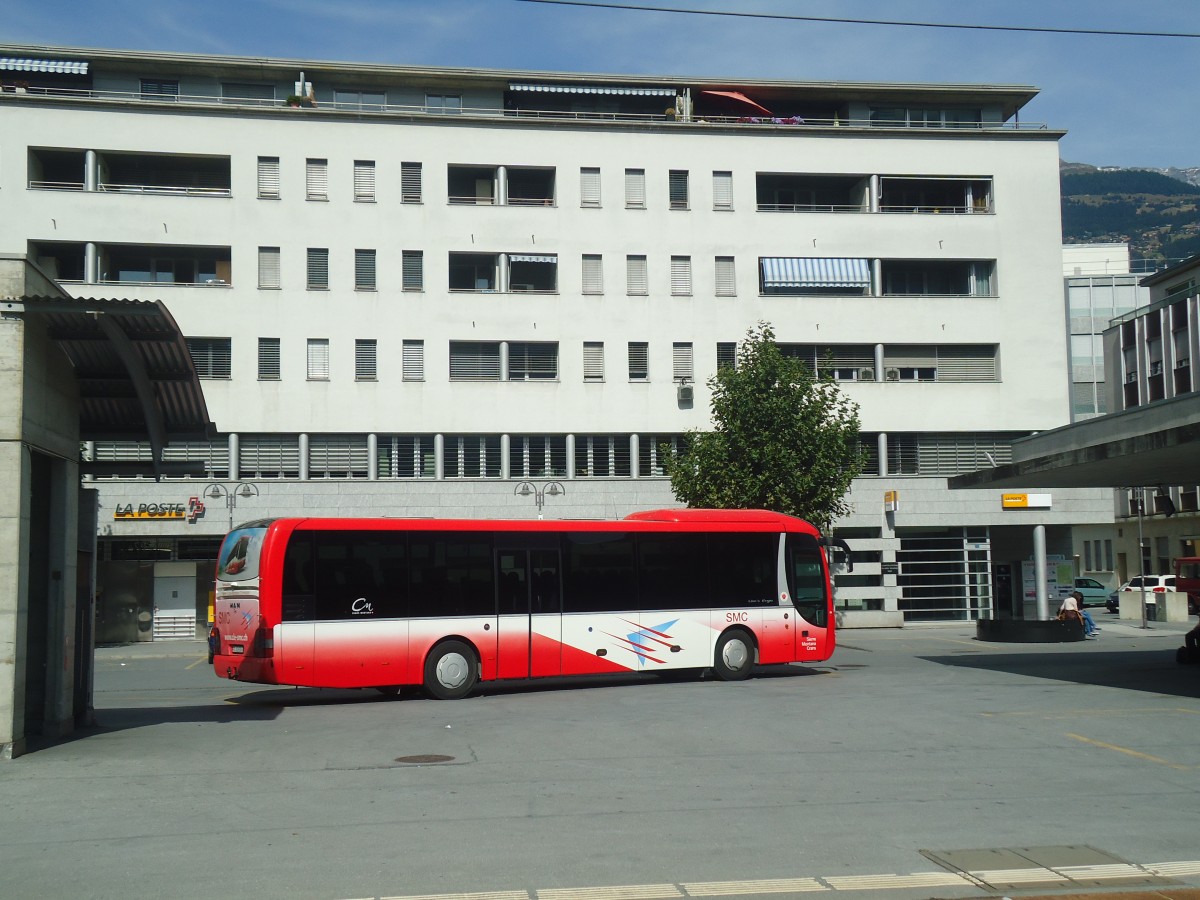 (147'316) - SMC Montana - Nr. 36/VS 352'836 - MAN am 22. September 2013 beim Bahnhof Sierre