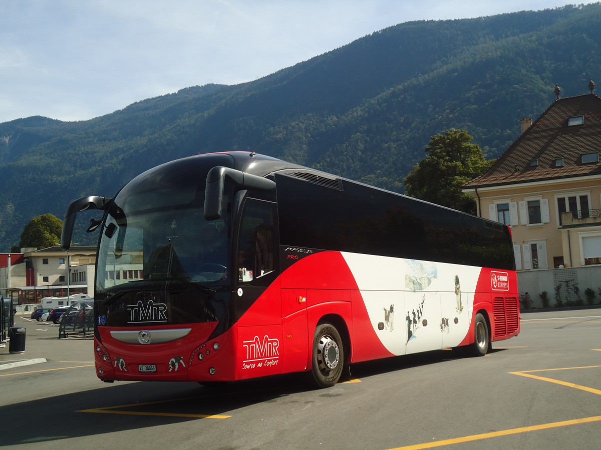 (147'327) - TMR Martigny - Nr. 9/VS 30'055 - Irisbus am 22. September 2013 beim Bahnhof Martigny