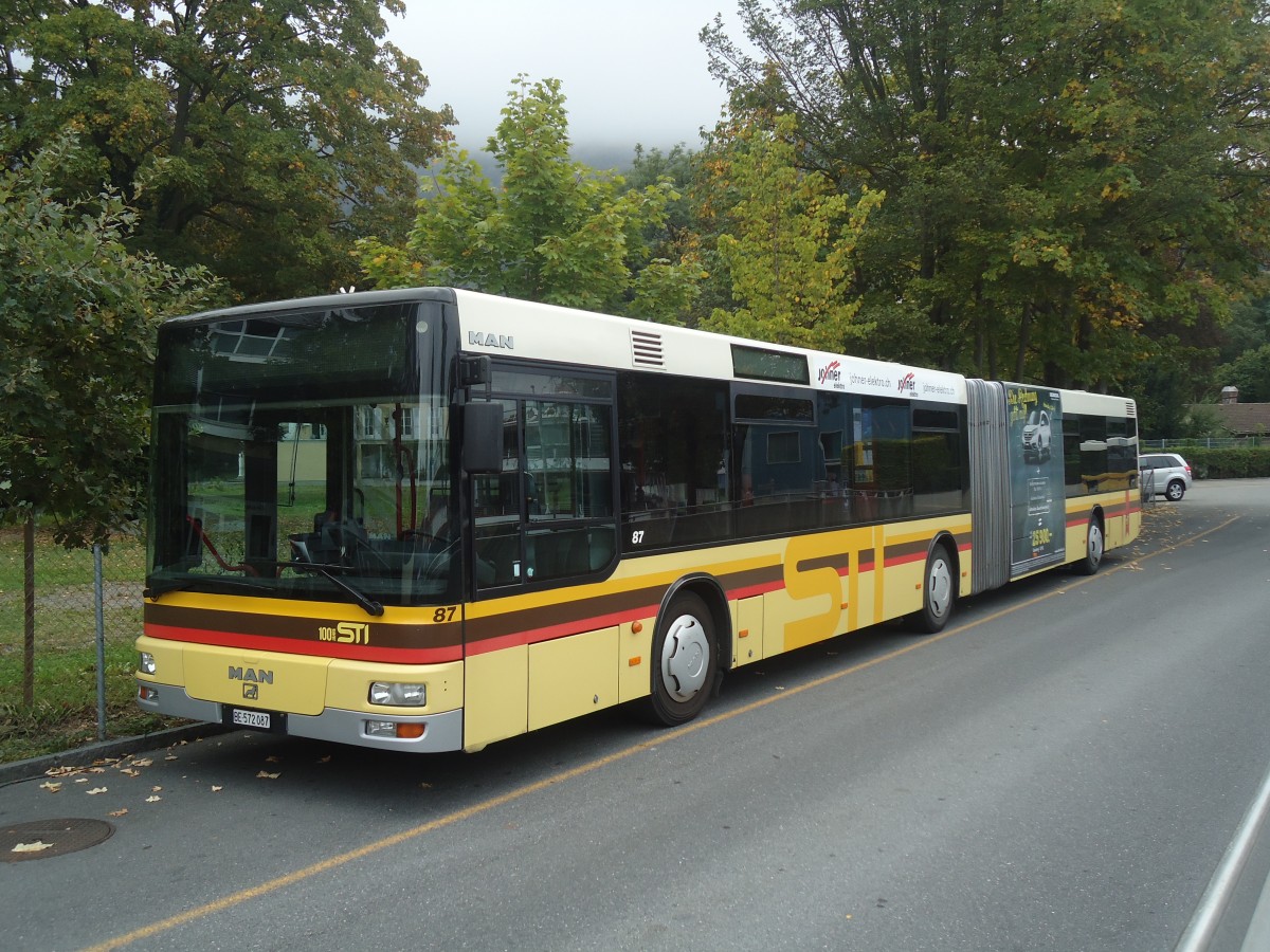 (147'403) - STI Thun - Nr. 87/BE 572'087 - MAN am 29. September 2013 bei der Schifflndte Thun