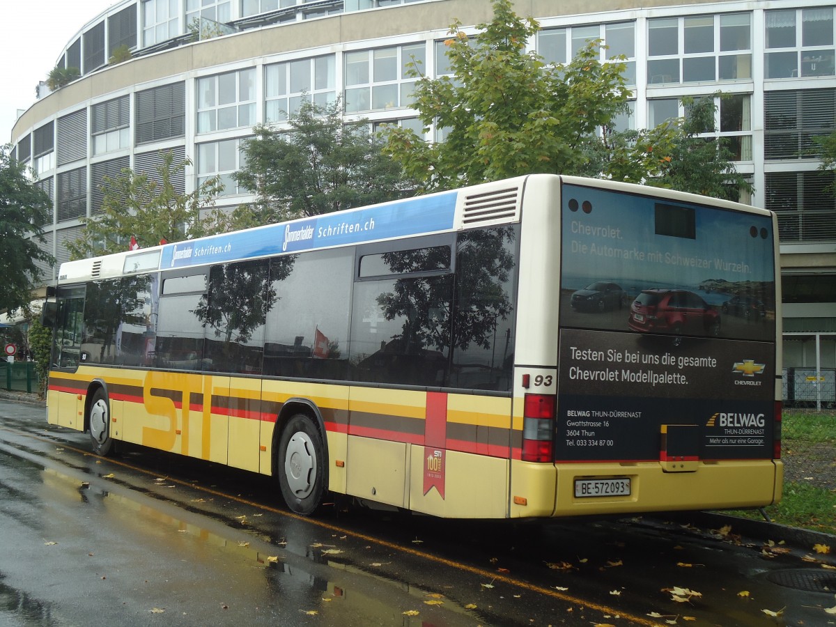 (147'495) - STI Thun - Nr. 93/BE 572'093 - MAN am 10. Oktober 2013 bei der Schifflndte Thun