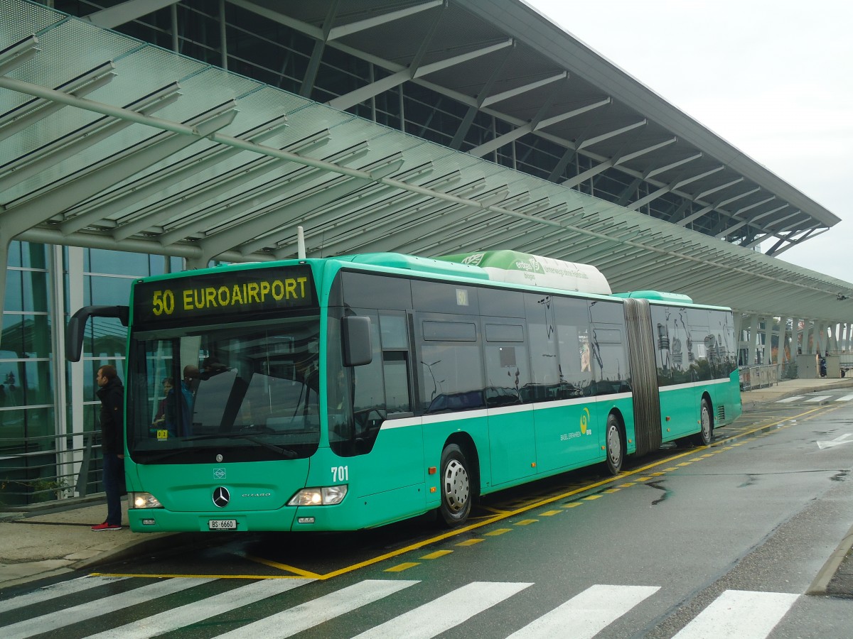 (147'540) - Aus der Schweiz: BVB Basel - Nr. 701/BS 6660 - Mercedes am 20. Oktober 2013 in Basel-Mulhouse, EuroAirport