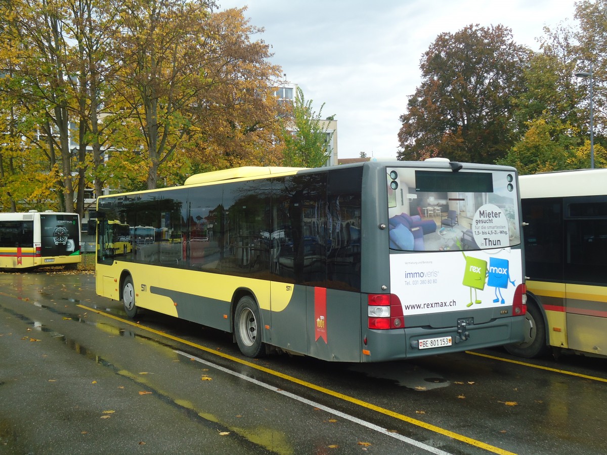 (147'550) - STI Thun - Nr. 153/BE 801'153 - MAN am 23. Oktober 2013 bei der Schifflndte Thun