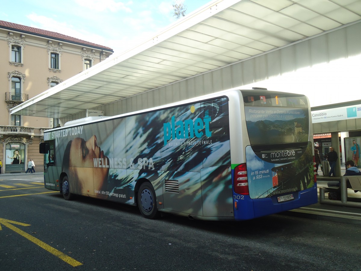 (147'696) - TPL Lugano - Nr. 302/TI 223'837 - Mercedes am 5. November 2013 in Lugano, Centro