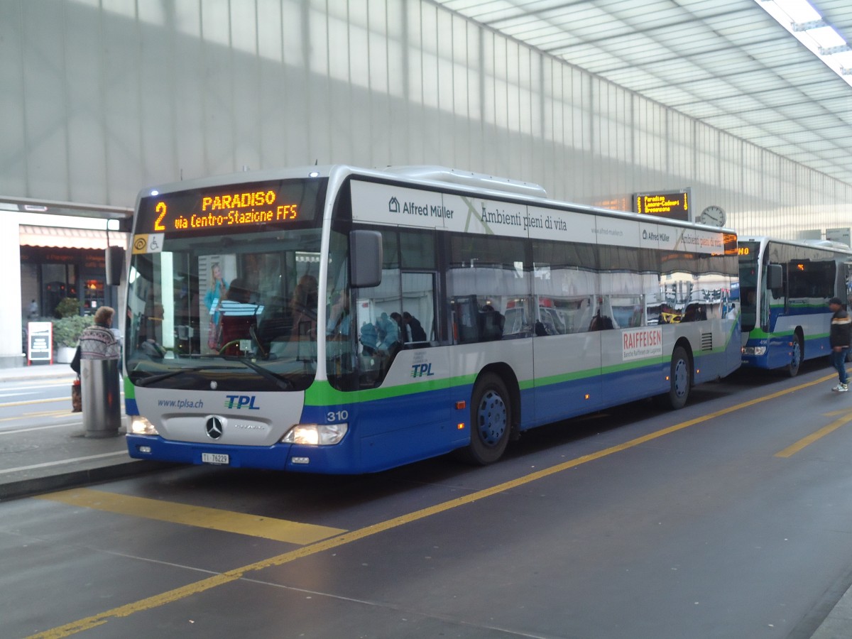 (147'718) - TPL Lugano - Nr. 310/TI 76'229 - Mercedes am 5. November 2013 in Lugano, Centro