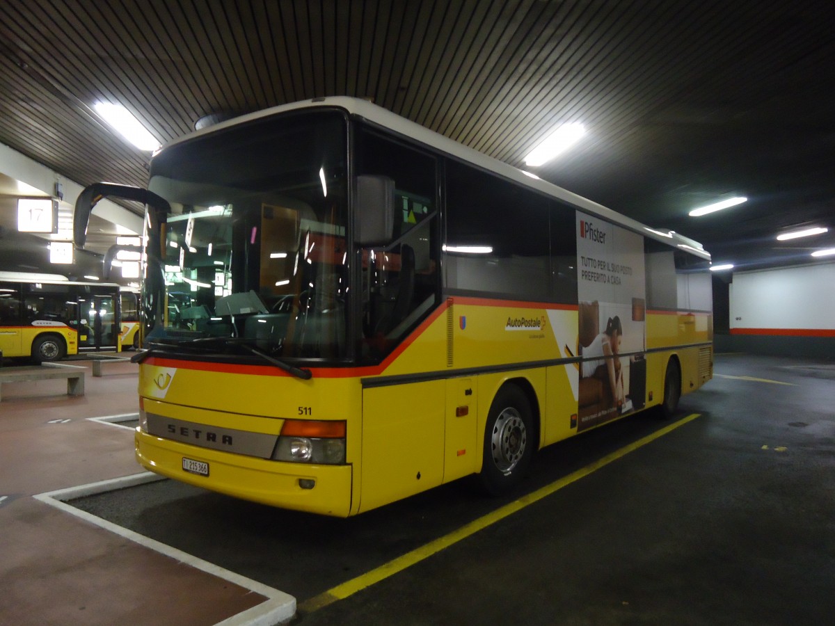 (147'747) - AutoPostale Ticino - Nr. 511/TI 215'366 - Setra am 5. November 2013 in Lugano, Postautostation