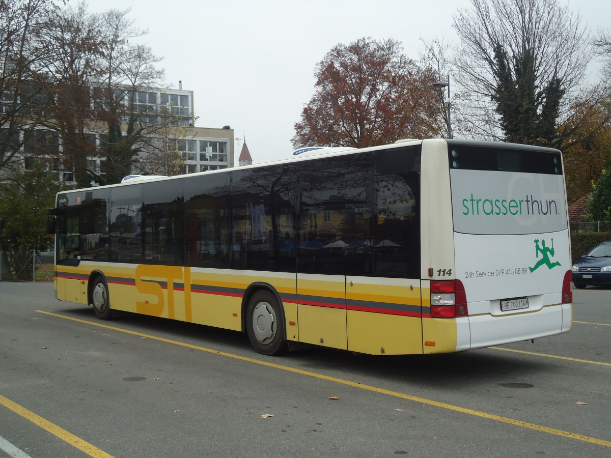 (148'088) - STI Thun - Nr. 114/BE 700'114 - MAN am 17. November 2013 bei der Schifflndte Thun