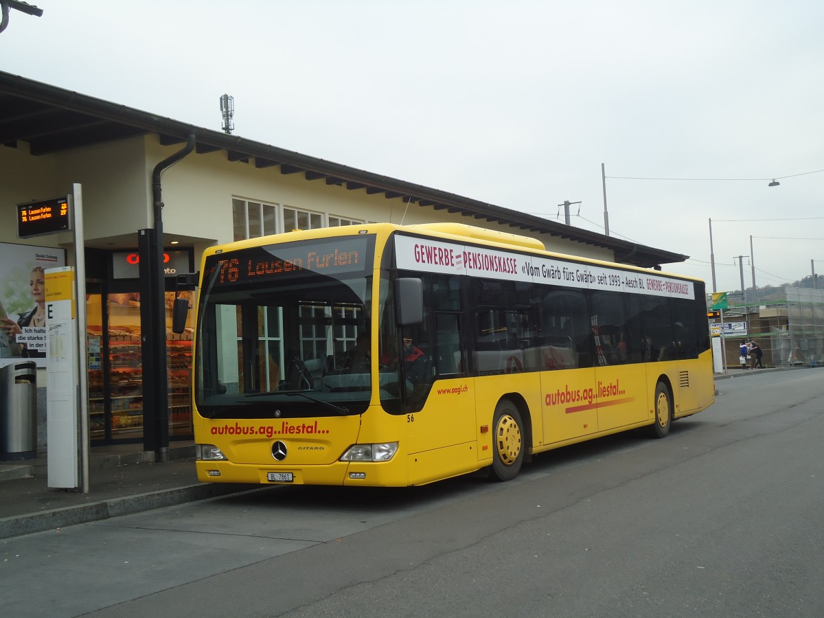 (148'110) - AAGL Liestal - Nr. 56/BL 7861 - Mercedes am 17. November 2013 beim Bahnhof Liestal