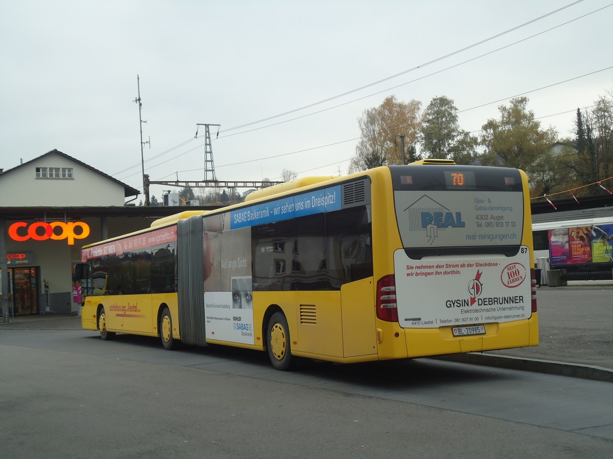 (148'113) - AAGL Liestal - Nr. 87/BL 20'985 - Mercedes am 17. November 2013 beim Bahnhof Liestal