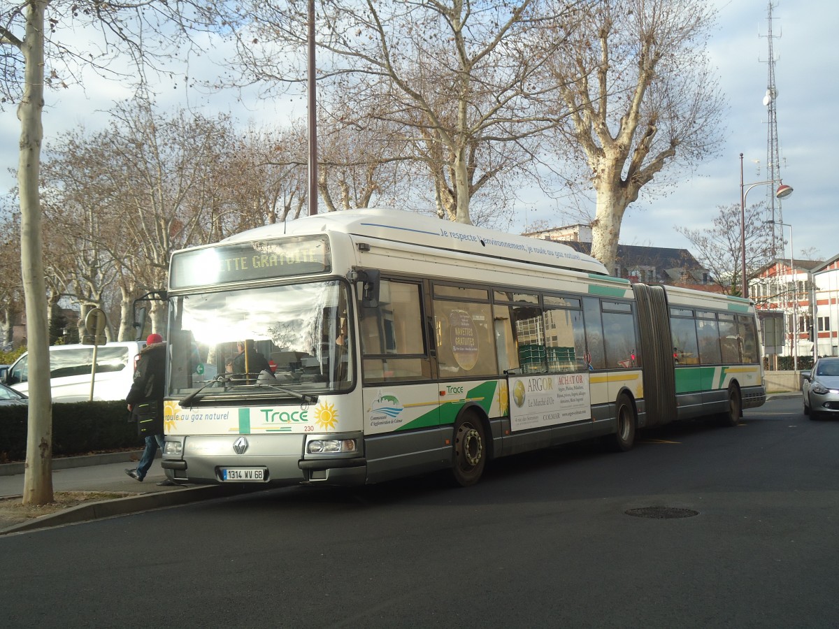 (148'217) - TRACE Colmar - Nr. 230/1314 WV 68 - Renault (ex Nr. 147) am 7. Dezember 2013 in Colmar, Scheurer Kestner