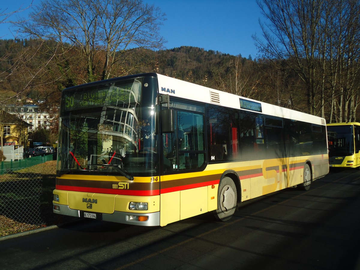 (148'429) - STI Thun - Nr. 94/BE 572'094 - MAN am 23. Dezember 2013 bei der Schifflndte Thun