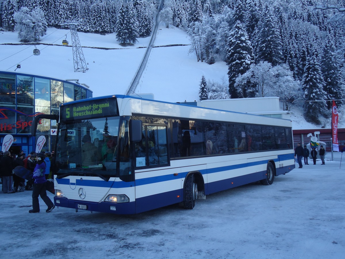 (148'526) - EAB Engelberg - Nr. 7/OW 10'312 - Mercedes/Hess (ex ZVB Zug Nr. 160; ex ZVB Zug Nr. 60; ex ZVB Zug Nr. 30; ex Auf der Maur, Steinen Nr. 217) am 27. Dezember 2013 in Engelberg, Titlisbahnen