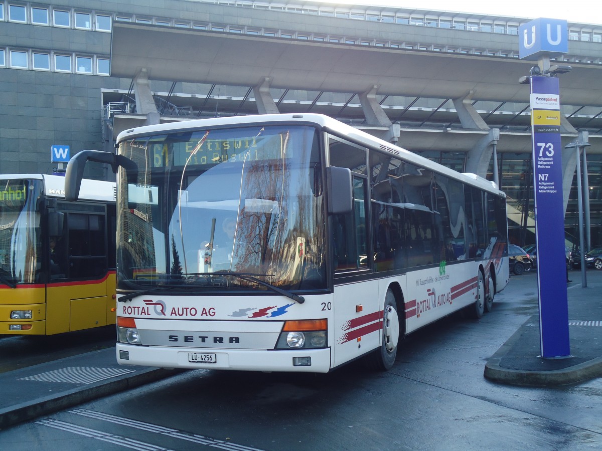 (148'550) - ARAG Ruswil - Nr. 20/LU 4256 - Setra am 27. Dezember 2013 beim Bahnhof Luzern