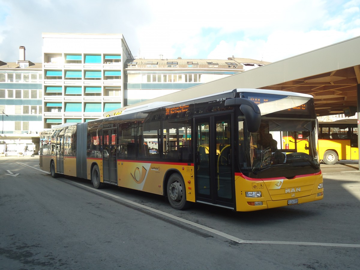 (148'583) - Buchard, Leytron - VS 243'999 - MAN am 29. Dezember 2013 beim Bahnhof Sion