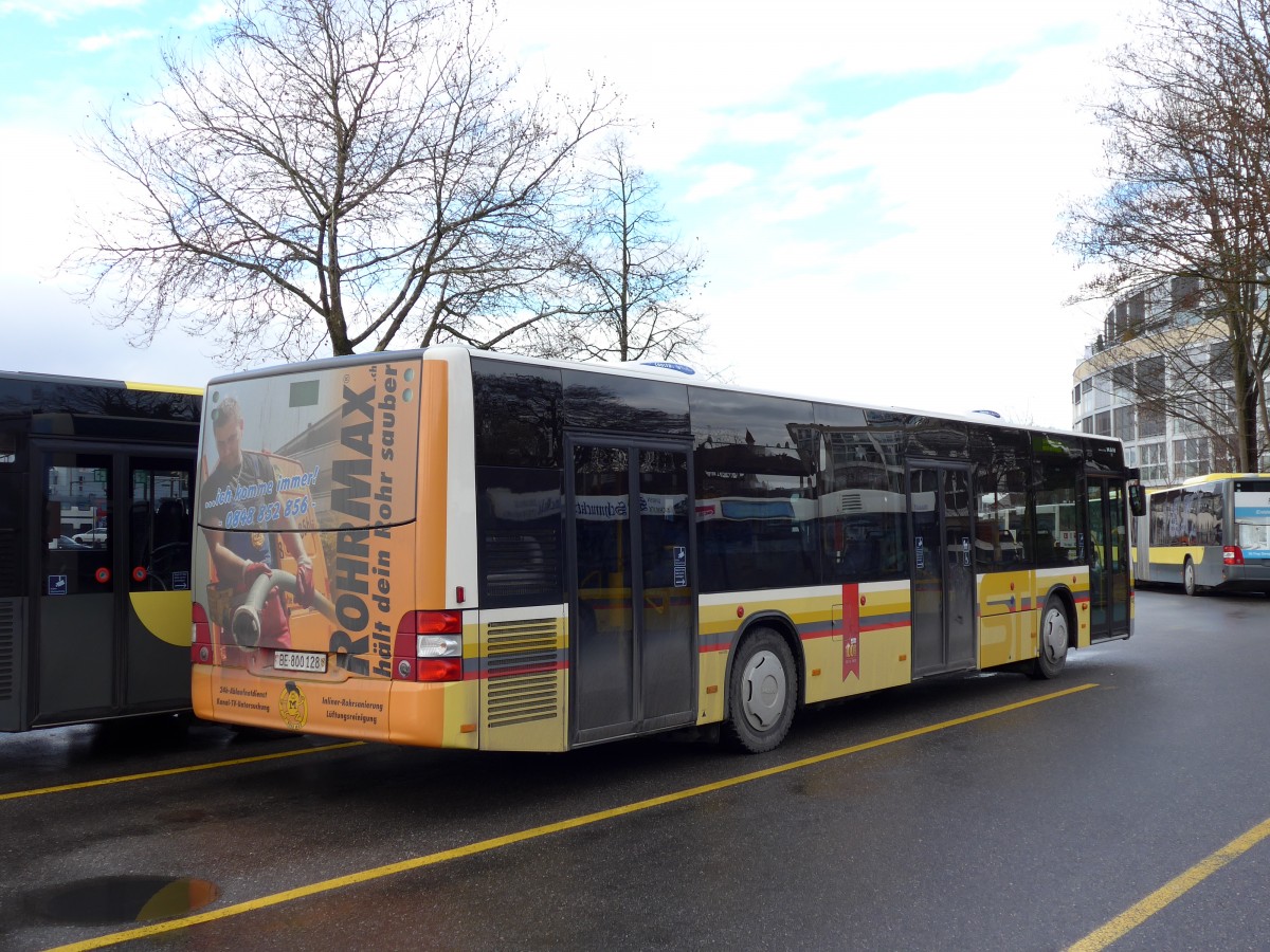 (148'637) - STI Thun - Nr. 128/BE 801'128 - MAN am 17. Januar 2014 bei der Schifflndte Thun