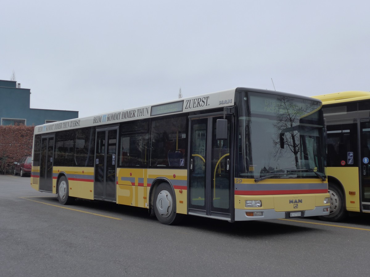 (148'648) - STI Thun - Nr. 99/BE 577'099 - MAN am 20. Januar 2014 bei der Schifflndte Thun