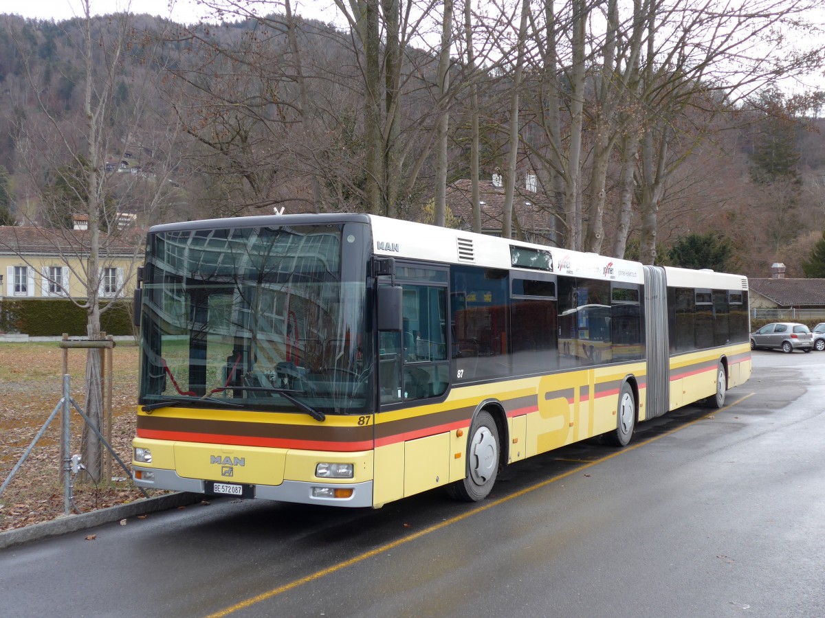 (148'663) - STI Thun - Nr. 87/BE 572'087 - MAN am 26. Januar 2014 bei der Schifflndte Thun