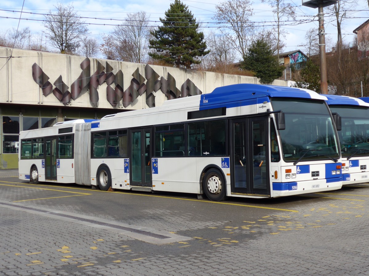 (148'745) - TL Lausanne - Nr. 556/VD 1652 - Van Hool am 2. Februar 2014 in Lausanne, Dpt Borde