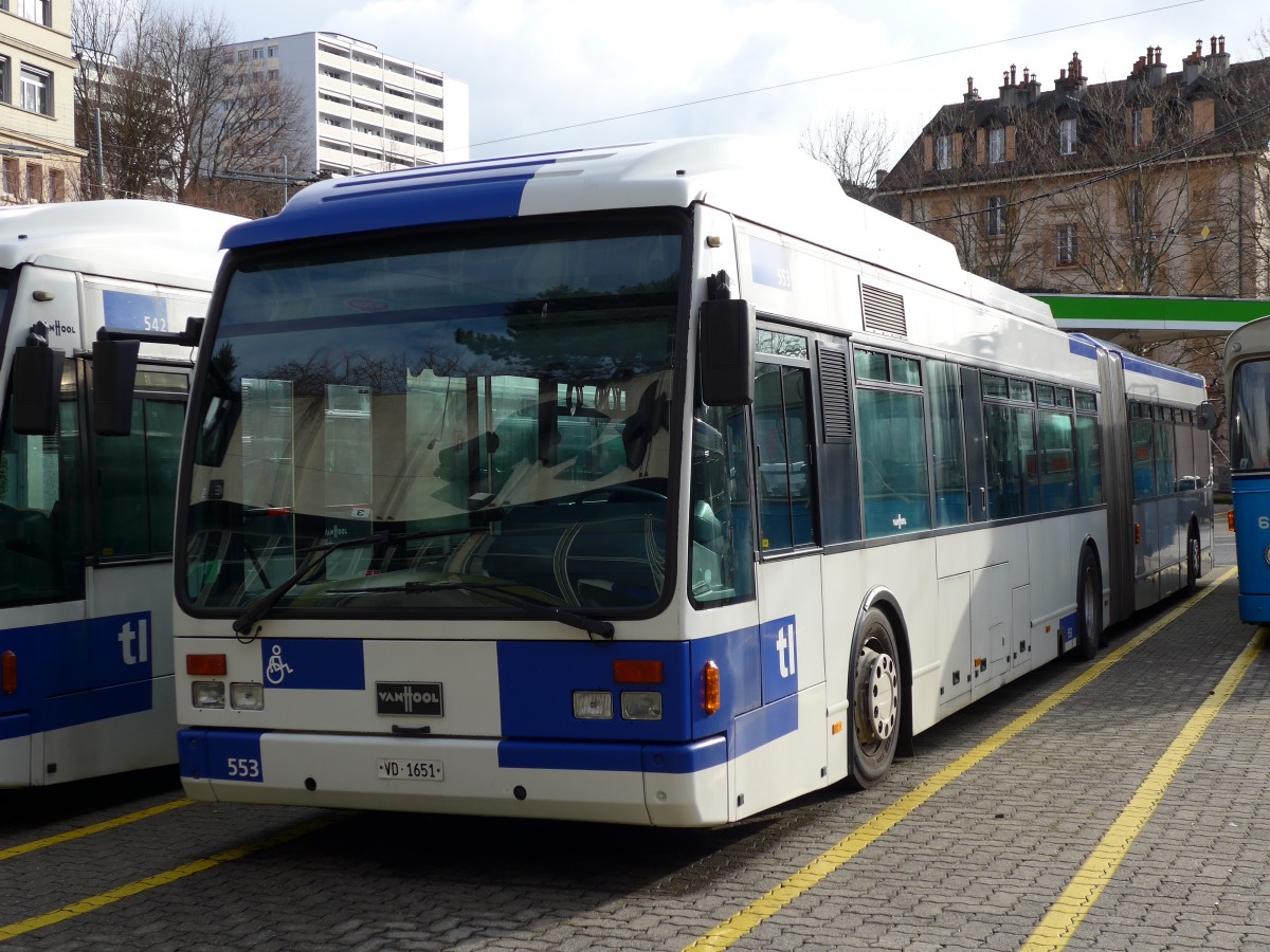 (148'755) - TL Lausanne - Nr. 553/VD 1651 - Van Hool am 2. Februar 2014 in Lausanne, Dpt Borde