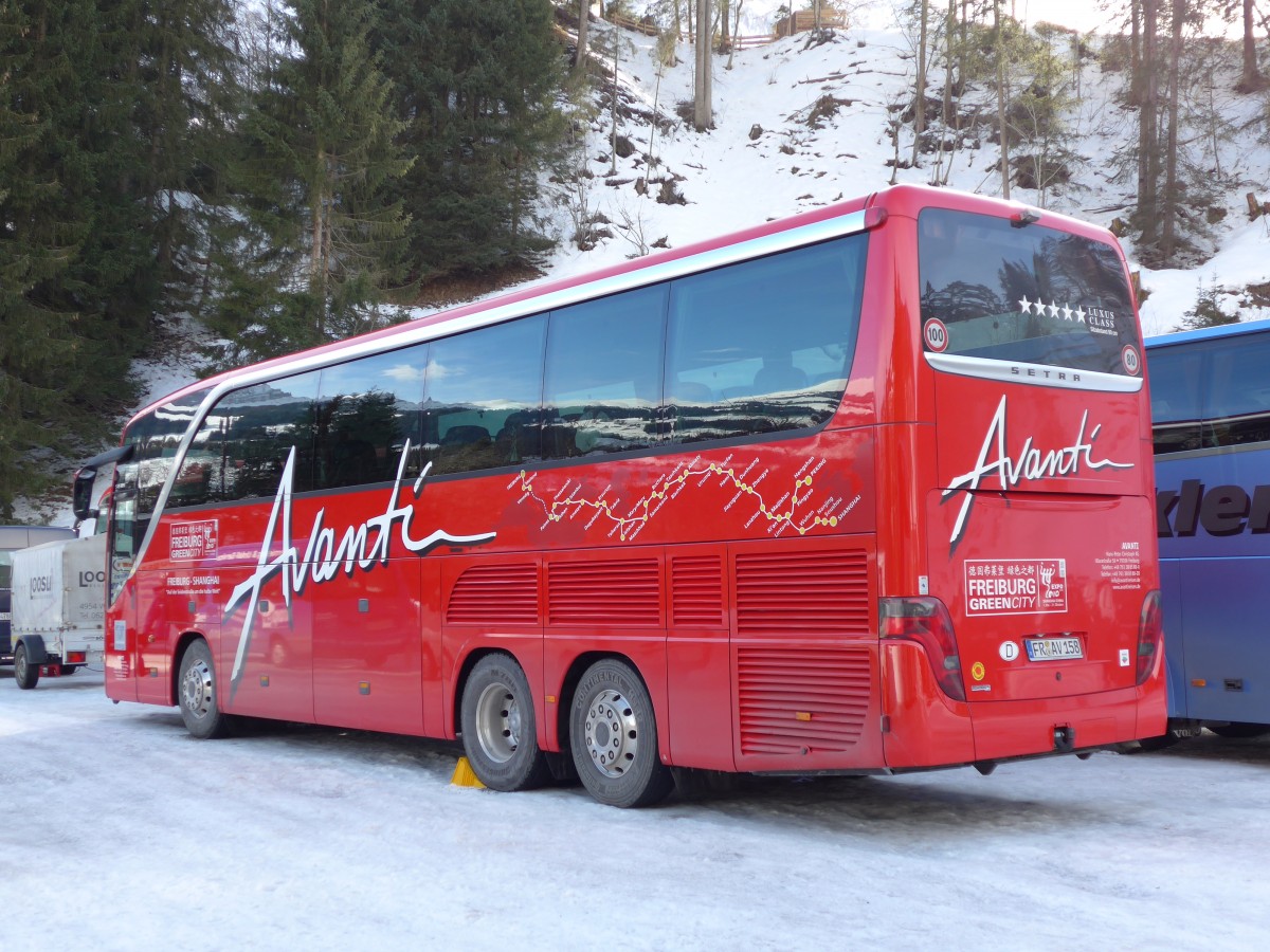 (148'846) - Aus Deutschland: Avanti, Freiburg - FR-AV 158 - Setra am 15. Februar 2014 in Adelboden, ASB