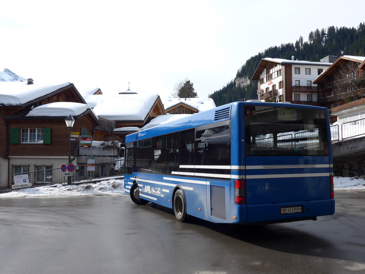 (148'858) - AFA Adelboden - Nr. 55/BE 611'055 - MAN/Gppel am 15. Februar 2014 beim Autobahnhof Adelboden