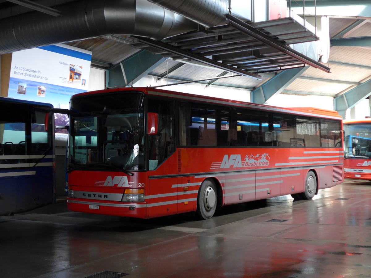 (148'860) - AFA Adelboden - Nr. 20/BE 26'706 - Setra (ex Nr. 6) am 15. Februar 2014 im Autobahnhof Adelboden