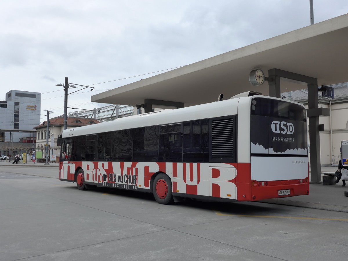 (149'140) - SBC Chur - Nr. 20/GR 97'520 - Solaris am 1. Mrz 2014 beim Bahnhof Chur