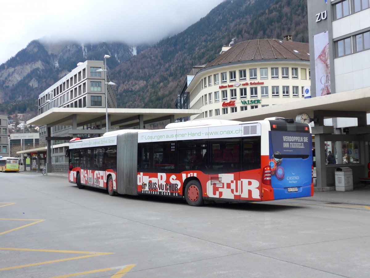 (149'146) - SBC Chur - Nr. 59/GR 155'859 - Mercedes am 1. Mrz 2014 beim Bahnhof Chur