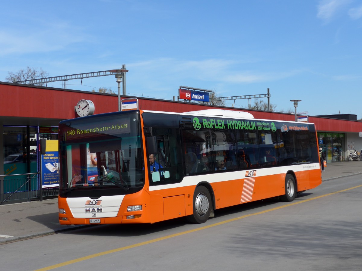 (149'446) - AOT Amriswil - Nr. 5/TG 62'895 - MAN am 29. Mrz 2014 beim Bahnhof Amriswil