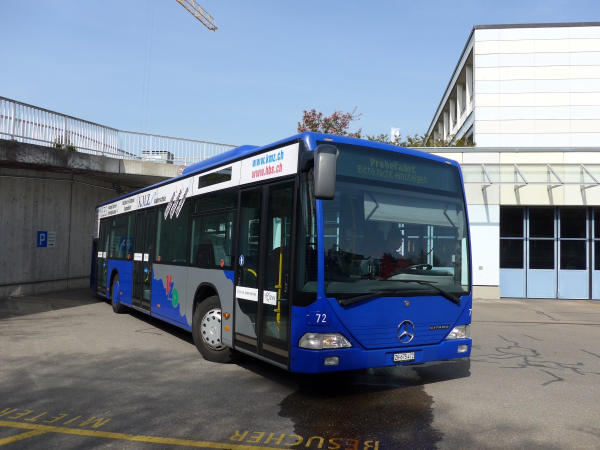 (149'528) - VZO Grningen - Nr. 72/ZH 675'472 - Mercedes am 31. Mrz 2014 in Grningen, Depot