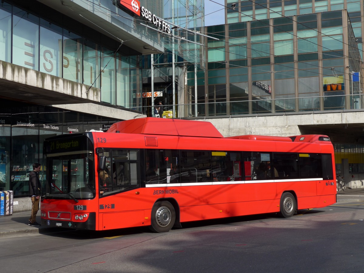 (149'627) - Bernmobil, Bern - Nr. 129/BE 624'129 - Volvo am 13. April 2014 beim Bahnhof Bern