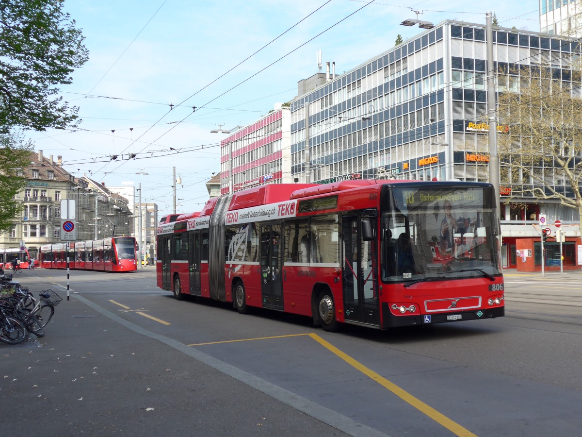 (149'639) - Bernmobil, Bern - Nr. 806/BE 612'806 - Volvo am 13. April 2014 beim Bahnhof Bern