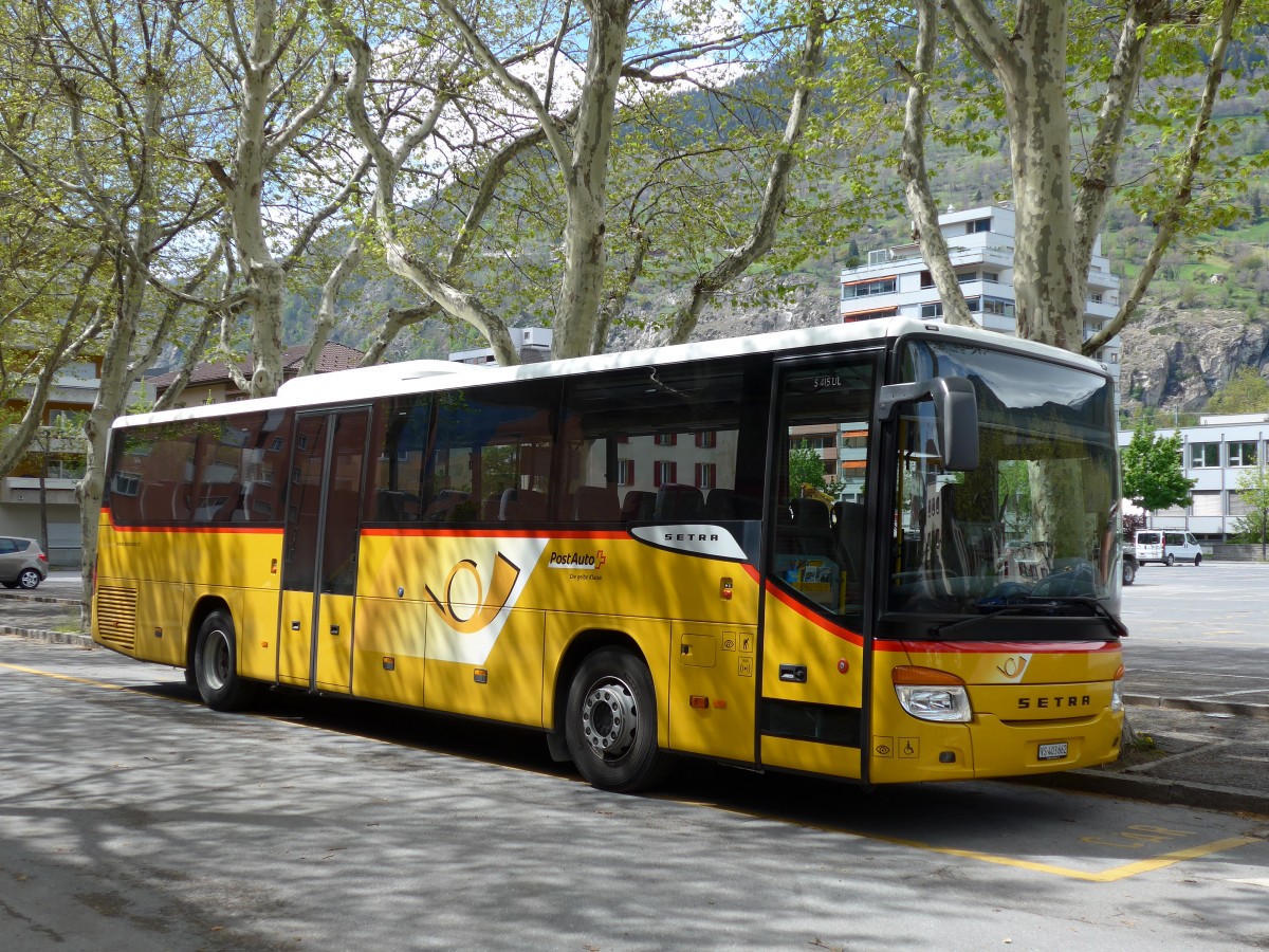 (149'674) - PostAuto Wallis - VS 403'662 - Setra am 20. April 2014 in Brig, Garage