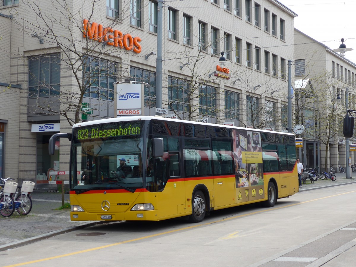 (149'711) - PostAuto Ostschweiz - TG 158'087 - Mercedes (ex Nr. 10; ex P 25'384) am 21. April 2014 beim Bahnhof Frauenfeld