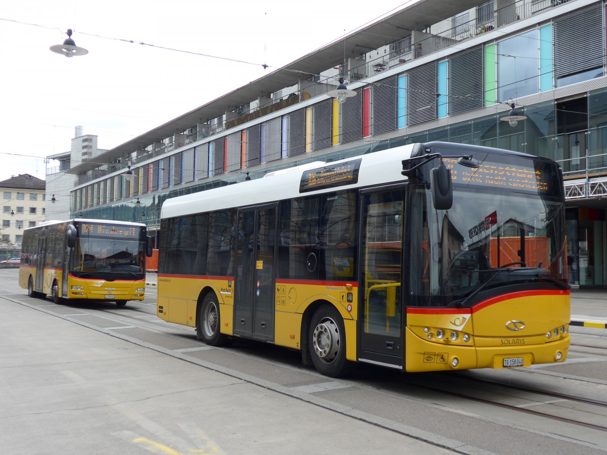 (149'723) - PostAuto Ostschweiz - TG 158'040 - Solaris am 21. April 2014 beim Bahnhof Frauenfeld