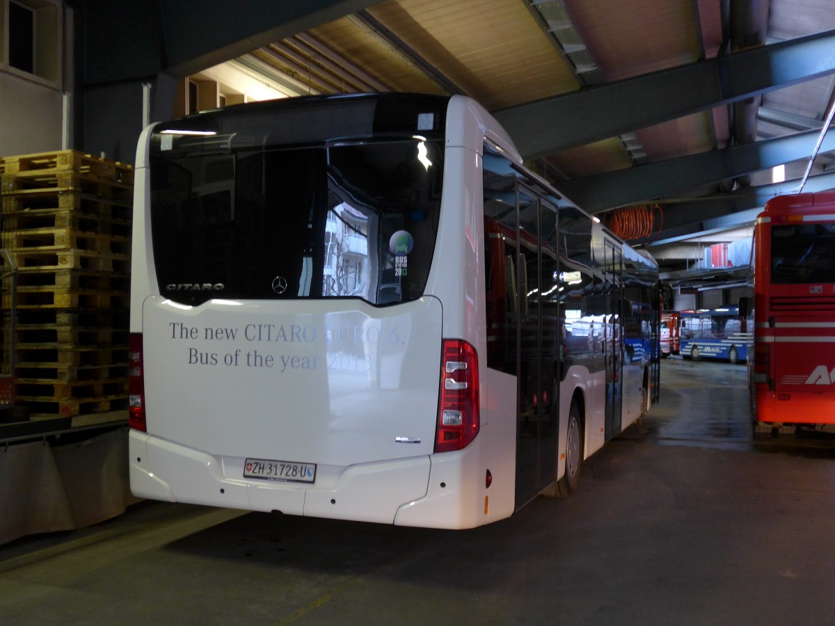 (149'731) - EvoBus, Kloten - ZH 31'728 U - Mercedes am 22. April 2014 im Autobahnhof Adelboden