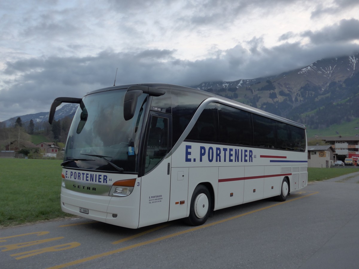 (149'735) - Portenier, Adelboden - Nr. 3/BE 26'860 - Setra am 22. April 2014 in Frutigen, Flugplatz