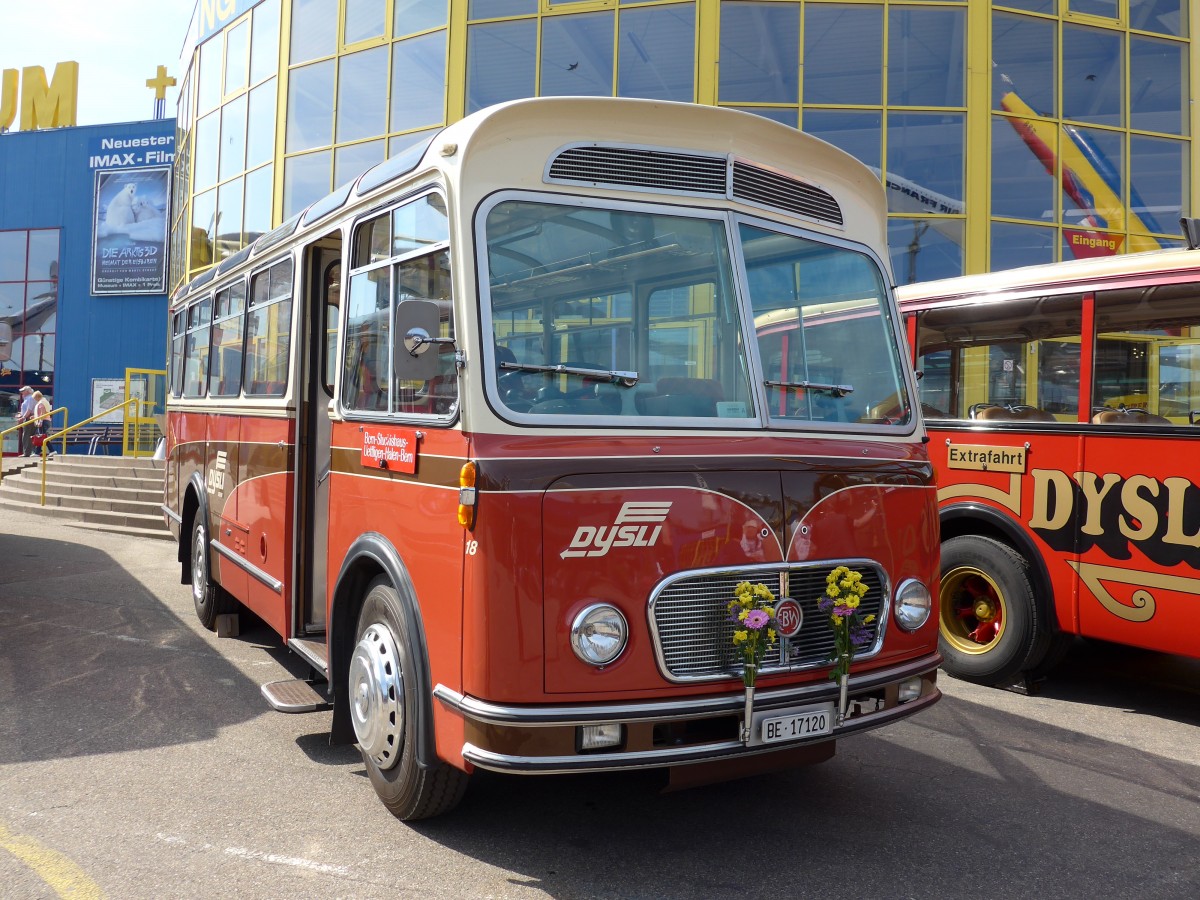 (149'768) - Aus der Schweiz: Dysli, Bern - Nr. 18/BE 17'120 - FBW/FHS (ex P 23'211; ex P 21'011) am 25. April 2014 in Sinsheim, Museum