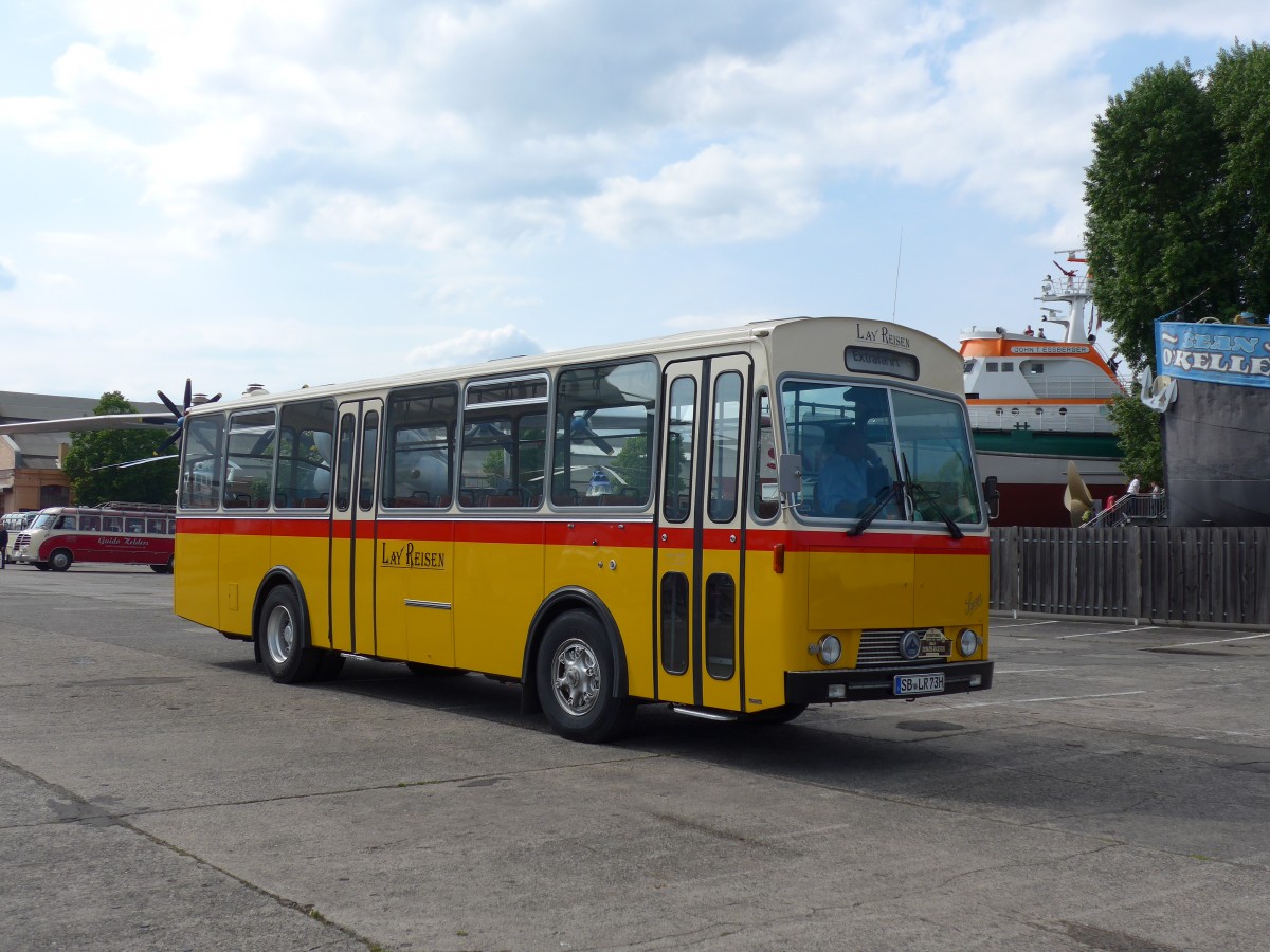 (150'506) - Lay Reisen, Pttlingen - SB-LR 73H - Saurer/Tscher (ex Engel, D-Lollar; ex Demarmels, Salouf; ex P 24'655) am 26. April 2014 in Speyer, Technik-Museum