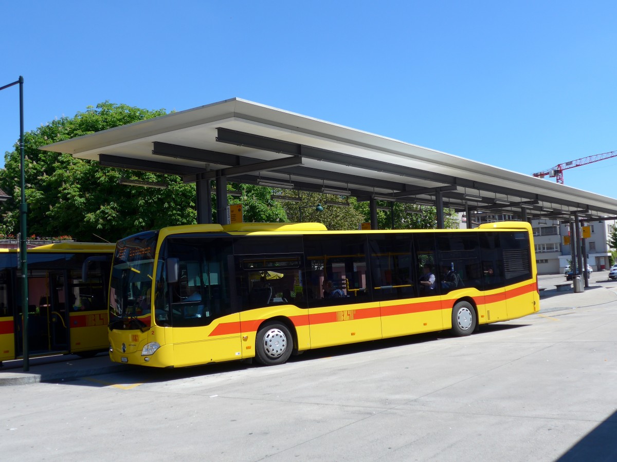 (150'704) - BLT Oberwil - Nr. 2/BL 198'417 - Mercedes am 18. Mai 2014 beim Bahnhof Sissach