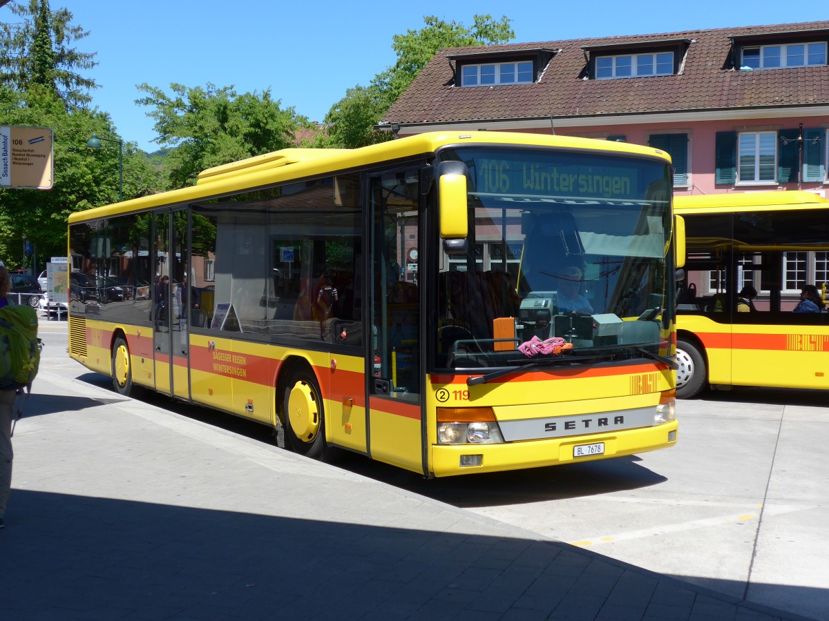 (150'706) - ASW Wintersingen - Nr. 2(119)/BL 7678 - Setra am 18. Mai 2014 beim Bahnhof Sissach