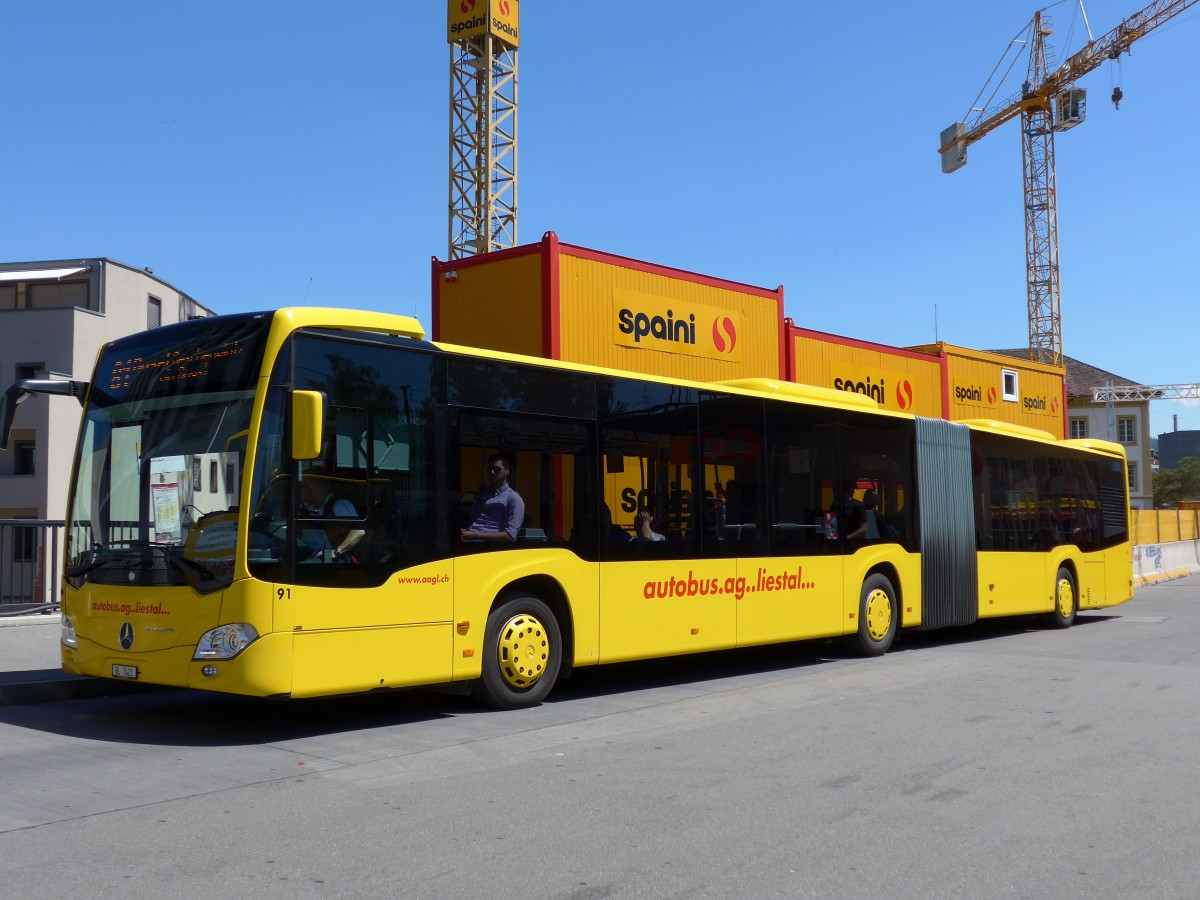 (150'722) - AAGL Liestal - Nr. 91/BL 7421 - Mercedes am 18. Mai 2014 beim Bahnhof Liestal