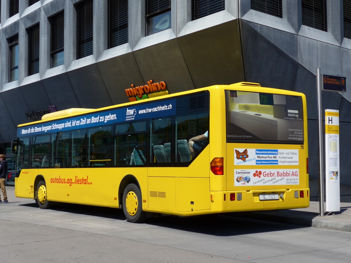 (150'724) - AAGL Liestal - Nr. 75/BL 7323 - Mercedes am 18. Mai 2014 beim Bahnhof Liestal