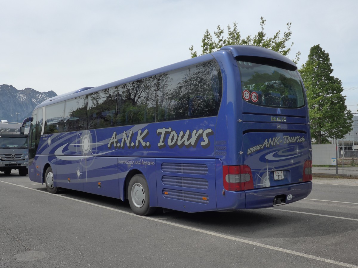 (150'731) - A.N.K. Tours, Muttenz - BL 7778 - MAN am 20. Mai 2014 in Thun, Seestrasse