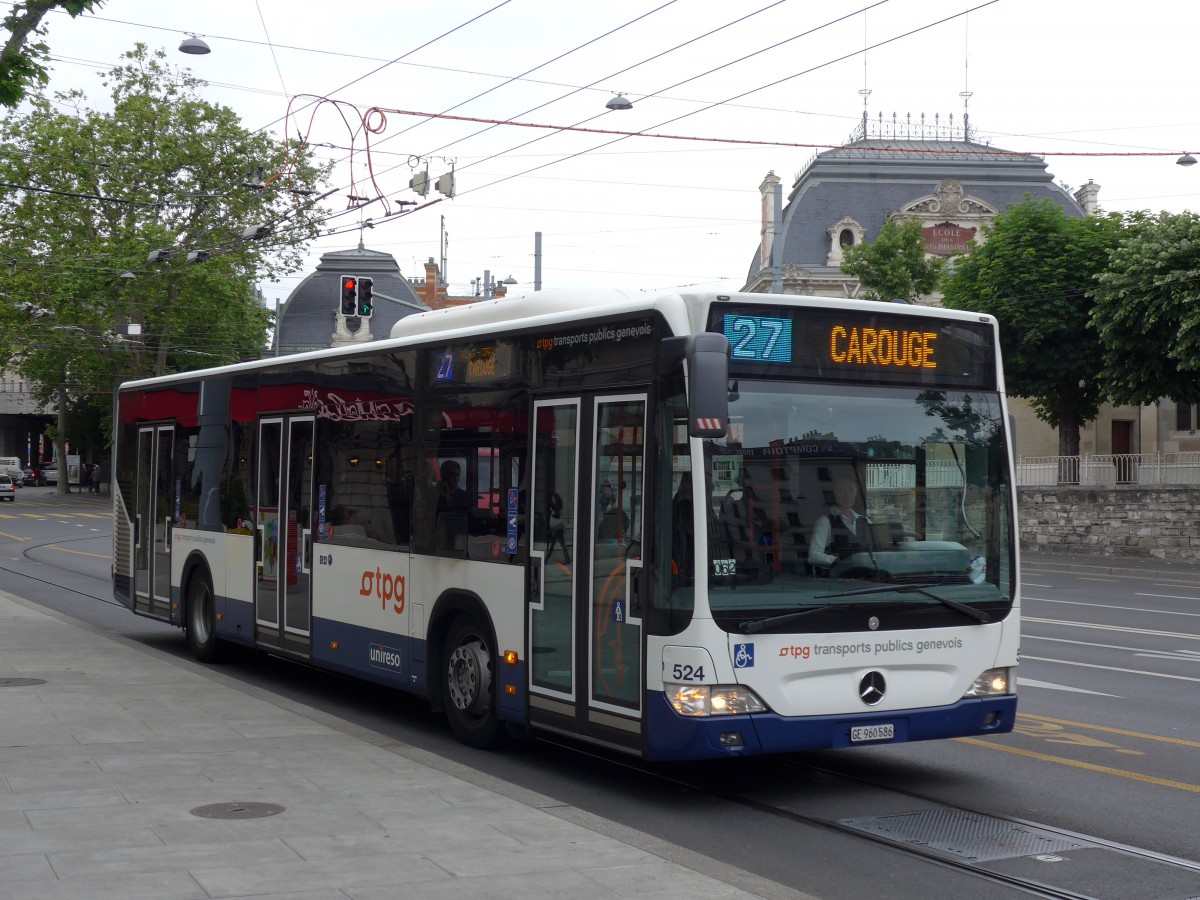 (150'777) - TPG Genve - Nr. 524/GE 960'586 - Mercedes am 26. Mai 2014 in Genve, Place des Vingt-Deux-Cantons