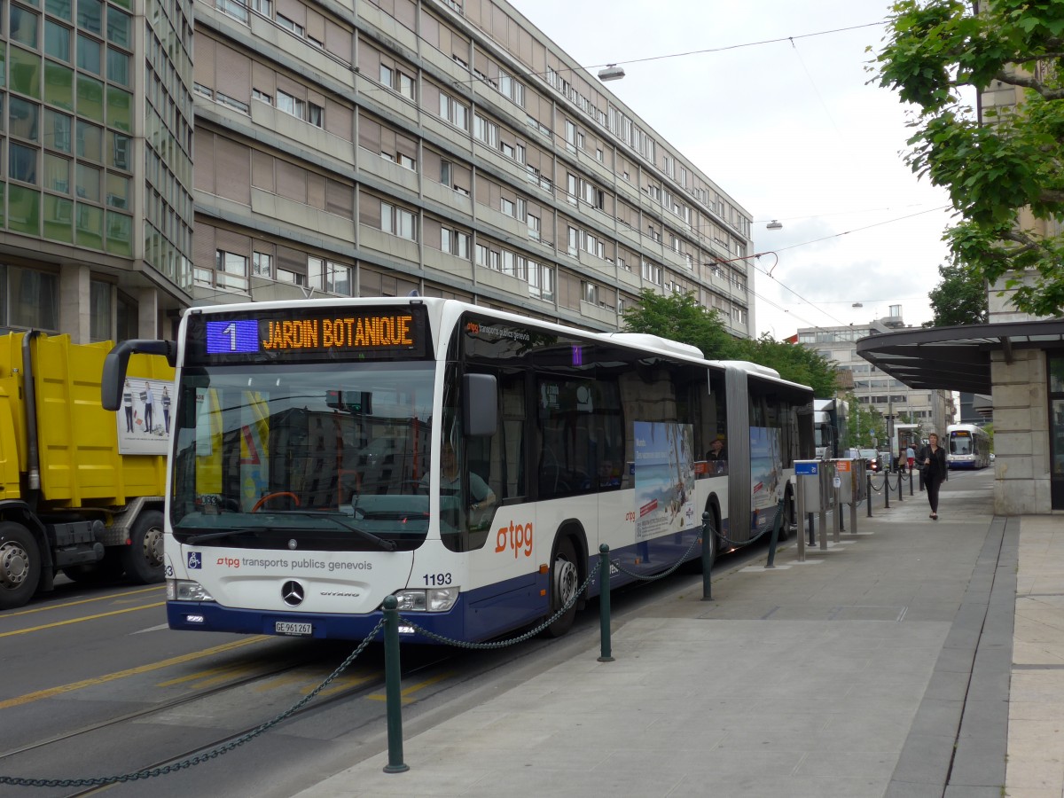 (150'821) - TPG Genve - Nr. 1193/GE 961'267 - Mercedes am 26. Mai 2014 in Genve, Place des Vingt-Deux-Cantons