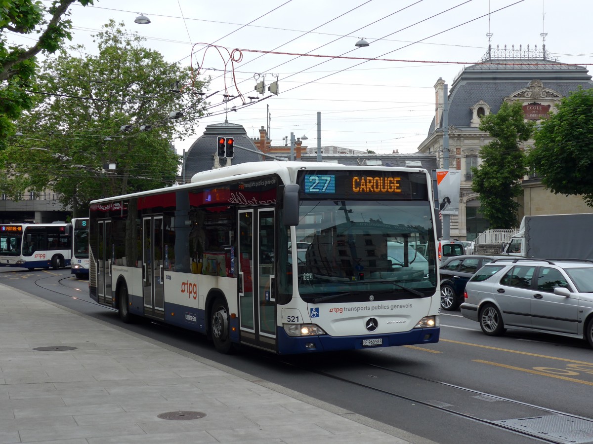 (150'824) - TPG Genve - Nr. 521/GE 960'583 - Mercedes am 26. Mai 2014 in Genve, Place des Vingt-Deux-Cantons