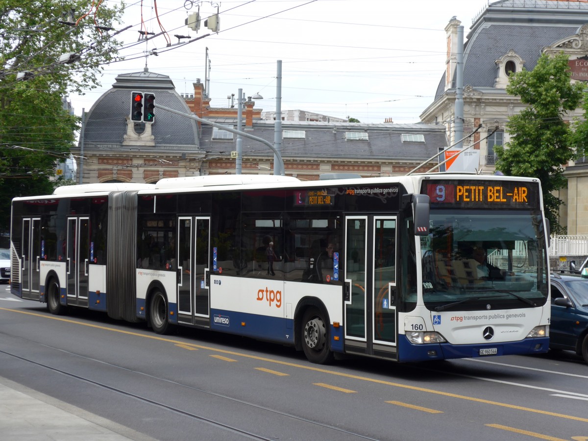 (150'863) - TPG Genve - Nr. 160/GE 960'544 - Mercedes am 26. Mai 2014 in Genve, Place des Vingt-Deux-Cantons