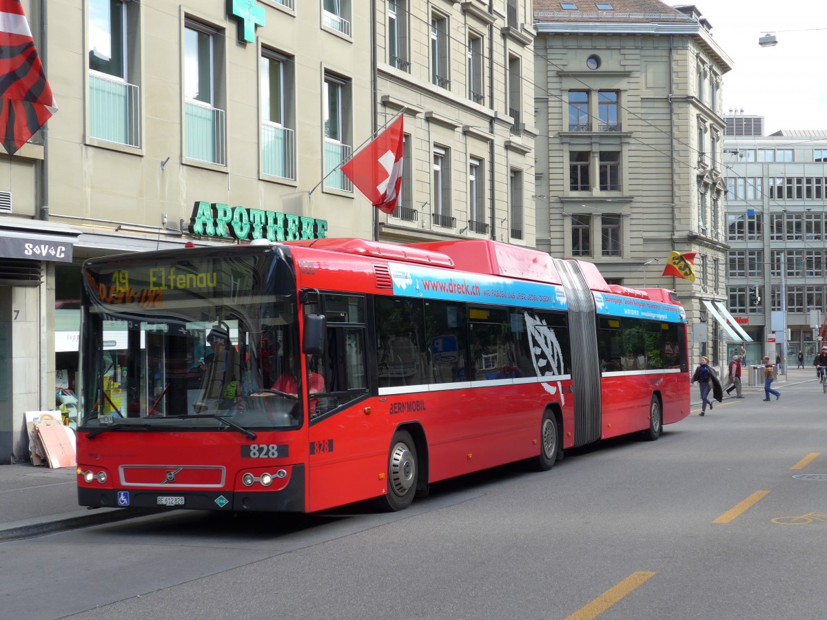 (150'976) - Bernmobil, Bern - Nr. 828/BE 612'828 - Volvo am 28. Mai 2014 in Bern, Hirschengraben